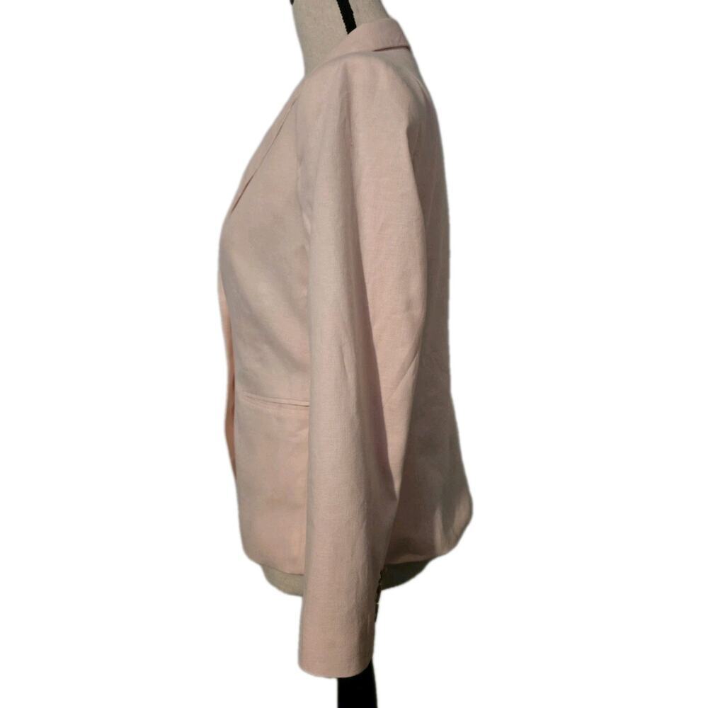 Banana Republic Blush Pink Linen Blend Tailored Blazer Preppy Womens Size 6 - Picture 3 of 8